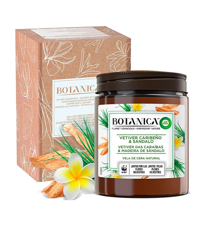 Air Wick - *BOTANICA By Air Wick* - Bougie En Cire D'origine Naturelle 500g - Vétiver Des Caraïbes 1 Air Wick - *BOTANICA By Air Wick* - Bougie En Cire D'origine Naturelle 500g - Vétiver Des Caraïbes