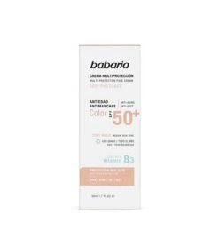 Babaria - Crème Visage Multi-protection Avec Couleur SPF50 + Photoage 360º - Medium