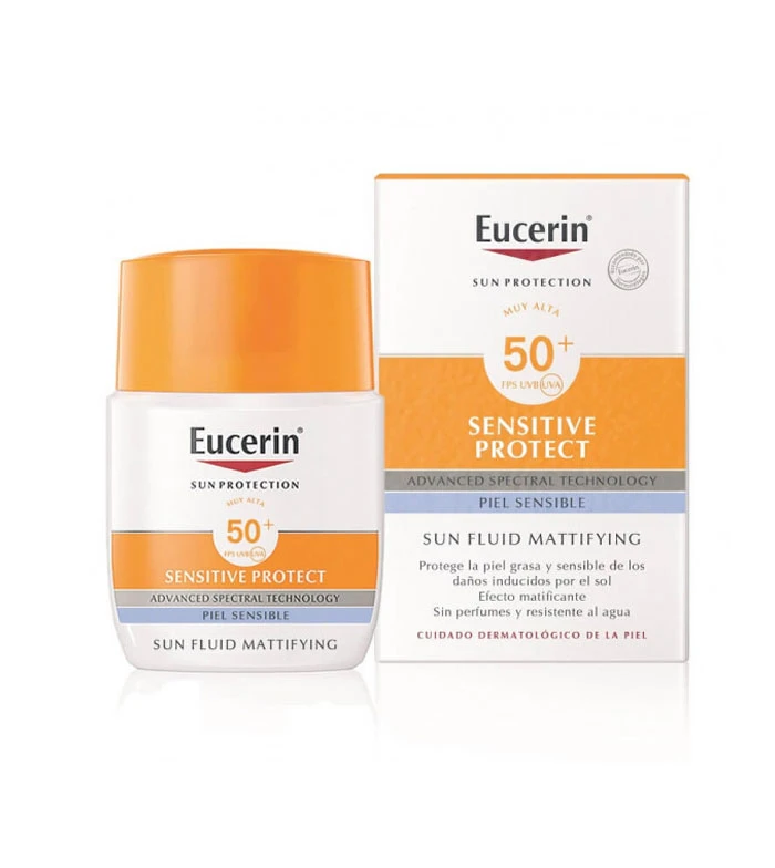 Eucerin - Crème Solaire Fluide Matifiante Sensitive Protect SPF50+ 1 Eucerin - Crème Solaire Fluide Matifiante Sensitive Protect SPF50+