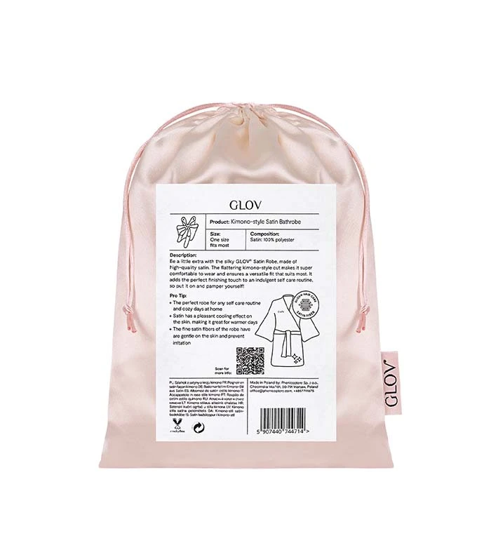 GLOV - Peignoir En Satin Kimono Style - Champagne 4 GLOV - Peignoir En Satin Kimono Style - Champagne – Image 4
