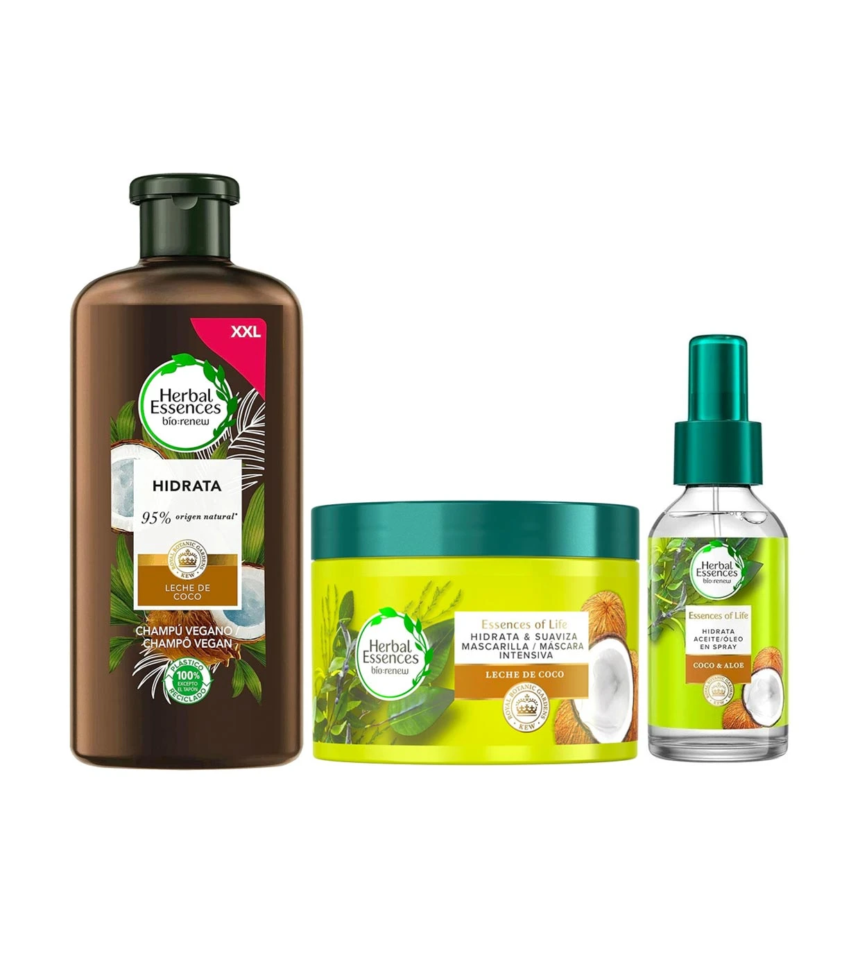 Herbal Essences - *Bio Renew* - Pack Hydratation Au Lait De Coco - Shampoing + Après-shampooing + Huile 1 Herbal Essences - *Bio Renew* - Pack Hydratation Au Lait De Coco - Shampoing + Après-shampooing + Huile