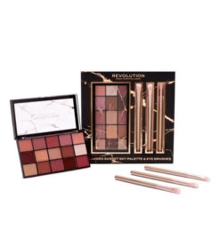 Makeup Revolution Revolution - Coffret Cadeau Avec Palette De Fards à Paupières Reloaded Sunset Sky Et Pinceaux Pour Les Yeux